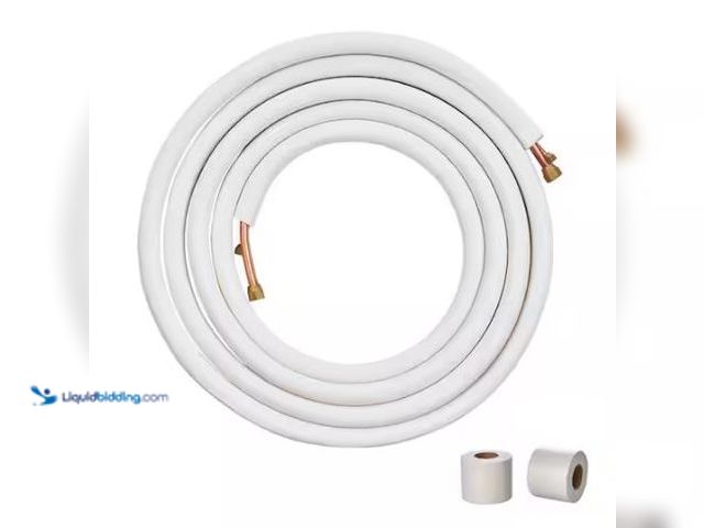 Lot 49-1565917 - VEVOR 25 ft. Mini Split Line Set 1/4 in. and 3/8 in. O.D Copper Pipes Tubing and Triple-Layer Insula...
