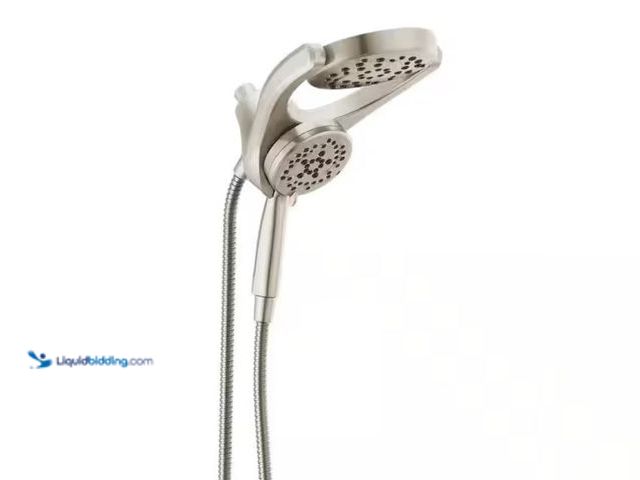 Lot 49-2006479 - Delta HydroRain Two-in-One 4-Spray Patterns 6 in. Wall Mount Dual Shower Heads with MagnaTite in Spo...
