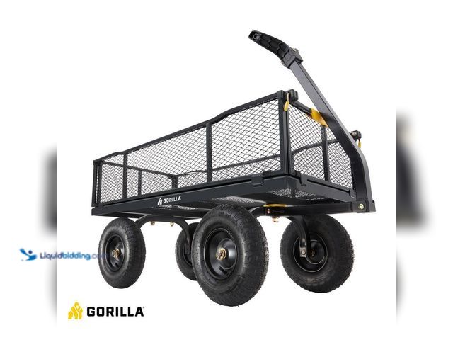Lot 49-5552624 - GORILLA CARTS
1,200 lb. Heavy-Duty Steel Utility Garden Cart, 6 cu. ft. Capacity, 13 in. Pneumatic ...