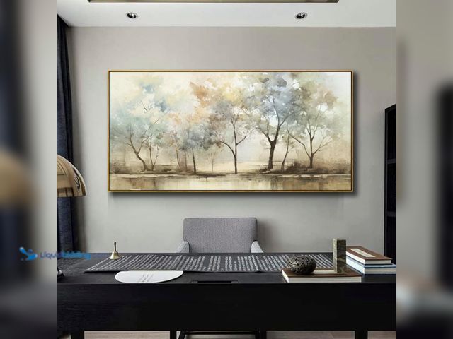 Lot 49-5410738 - Abstract Wall Art Artwork Retro Trees Pictures Decor Canvas Painting Framed Ready to Hang Living Roo...