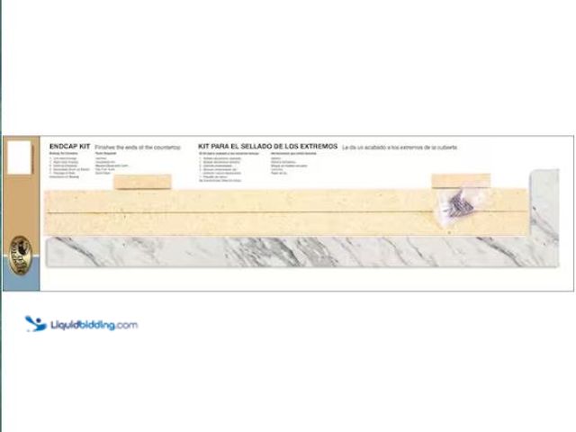 Lot 49-1577052 - Hampton Bay Wilsonart Laminate End Cap Kit in Textured Calcutta Marble with Eased Edge, Model # ACC1...
