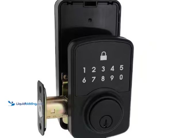 Lot 49-2004423 - Defiant Square Compact Matte Black Electronic Single Cylinder Deadbolt Wi-Fi Enabled Powered by Hubs...