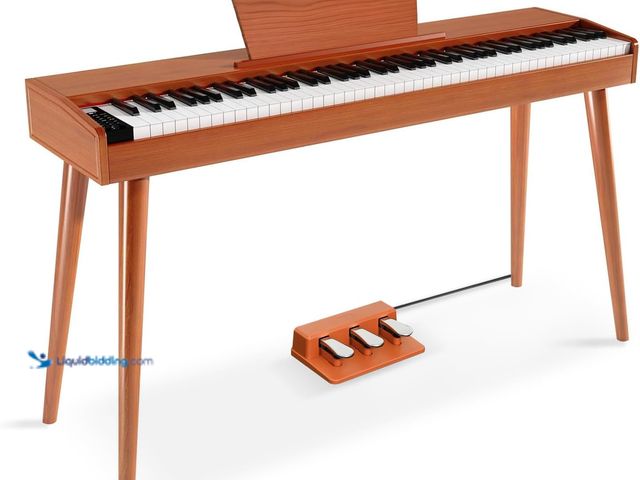 Lot 49-5554485 - 88 Key Semi Weighted Digital Piano for Beginners, Electric Piano Keyboard with Triple Pedal, USB-MID...
