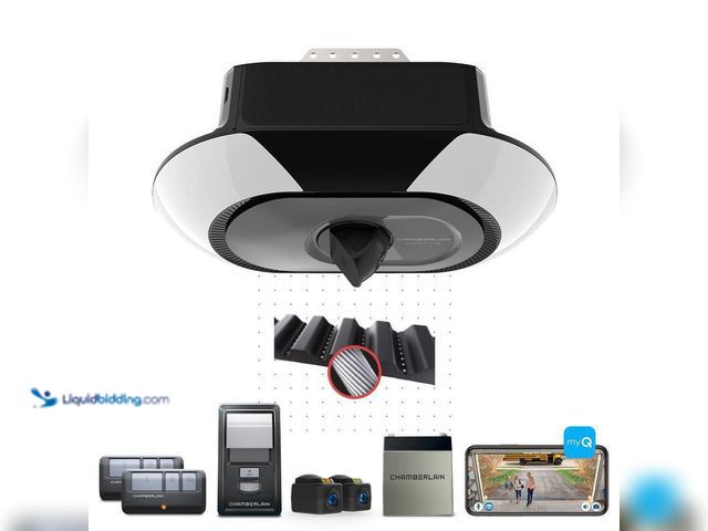 Lot 49-5447773 - Chamberlain Secure View 1-1/4 HP LED Quiet Belt Drive Smart Garage Door Opener with Integrated Secur...