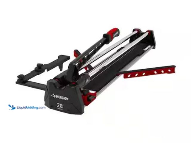Lot 49-1569251 - Husky 28 in. Tile Cutter with Tungsten Carbide Blade and Adjustable Gauge, Model # JHD700, Used.  Re...