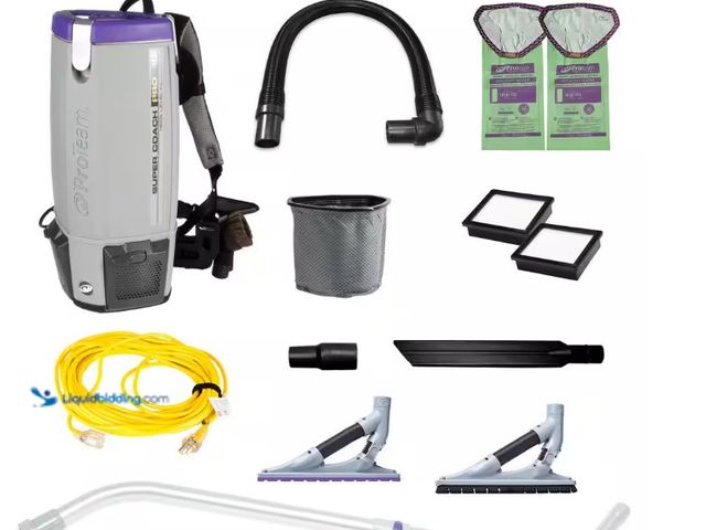 Lot 49-1515750 - ProTeam Super Coach Pro 10, 10 qt. Corded Gray Backpack Vacuum Cleaner with Hard Surface & Carpet Ki...