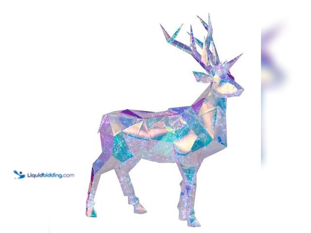 Lot 49-1543464 - Christmas Prismatic Iridescent Christmas Deer 57", LED lights Model #93093502, Slightly Used, Maybe ...