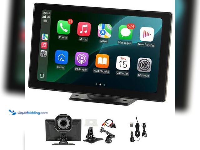 Lot 49-3549457 - SVOPES Wireless Car Stereo, 9-in. HD Portable Radio Touch Screen with Apple CarPlay and Android Auto...