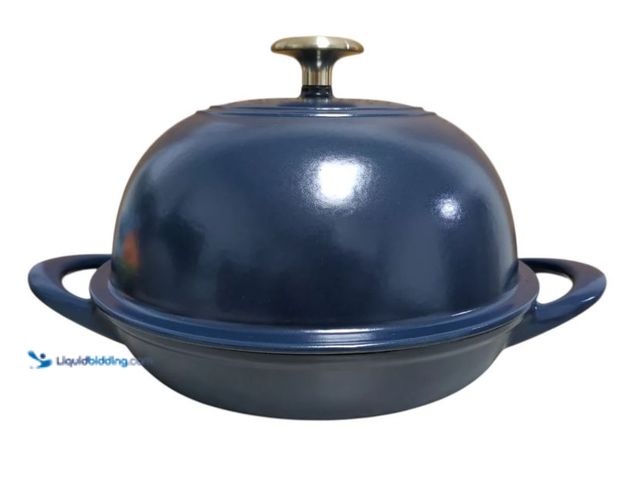 Lot 49-1631047 - Tramontina Enameled Cast Iron 9.5" Bread Oven, Satin Navy, Model # 016017169913, New. (NOTE: Factory...