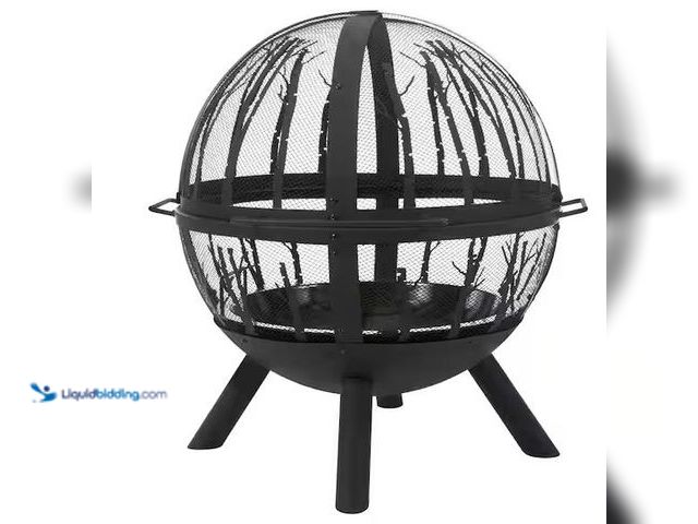 Lot 49-5486880 - Hampton Bay
Briarglen 33.85 in. W Black Steel Wood Outdoor Fire Pit with Cover and Poker Included I...