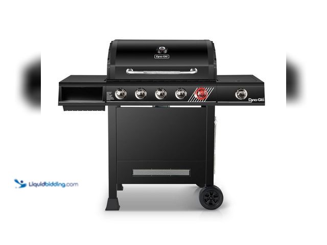 Lot 49-5453313 - Dyna-Glo 5-Burner Propane Gas Grill in Matte Black with TriVantage Multifunctional Cooking System. [...
