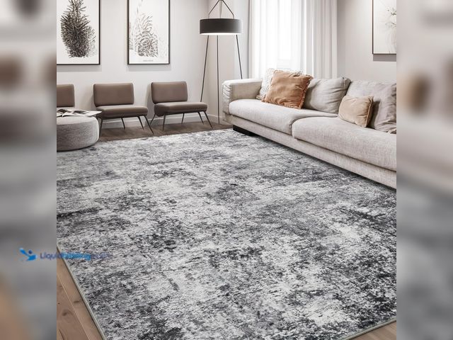 Lot 49-5485102 - Area Rug Living Room Rugs - 8x10 Large Soft Indoor Neutral Modern Abstract. Model #b0c7c9dk9r. Unuse...