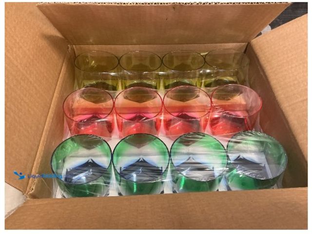 Lot 49-1622855 - 48PC 10 Oz Plastic Cups(Blue/Green/Yellow/Red), Model #886804159720, Unused  Ref#CRS0626