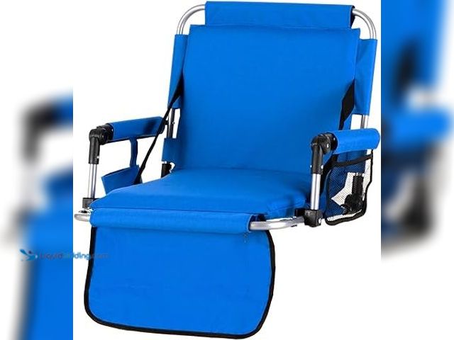 Lot 49-5448245 - LET'S CAMP Folding Stadium Seat Bleacher Chair with Cup Holder, Mesh Bag and Hide Hooks, Portable St...