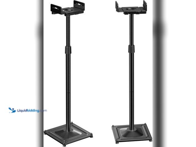 Lot 49-3564151 - PERLESMITH Universal Speaker Stands for Surround Sound -Height Adjustable Extend 33.3”to 45.1”, Floo...
