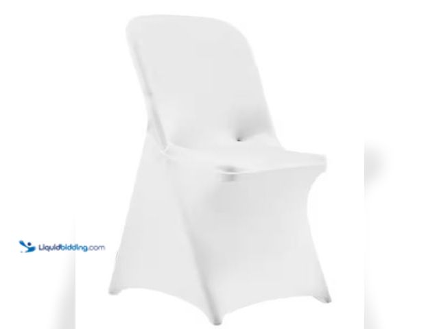 Lot 49-2025353 - (120-Count) VEVOR White Spandex Chair Covers, Stretch Slipcovers for Wedding, Party, Fits Chairs up ...