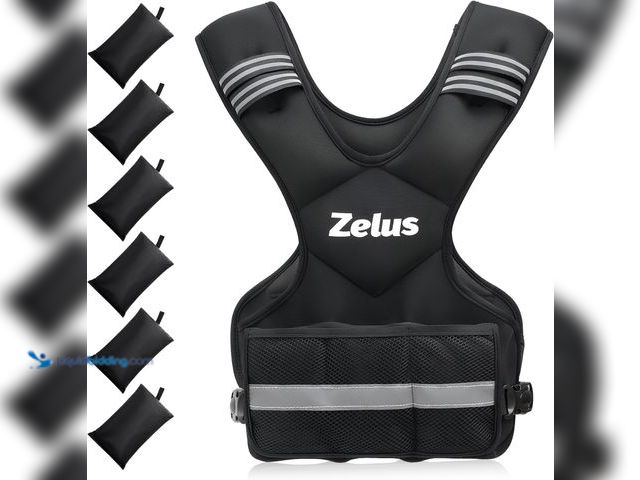Lot 49-5410616 - ZELUS Weighted Vest for Men and Women 20-32lb Vest with 6 Ironsand Weights for Home Workouts | Adjus...