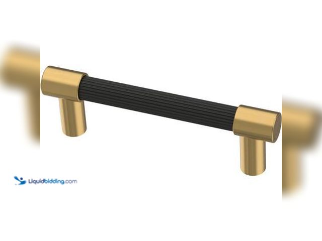 Lot 49-5572166 - QTY 6 - Liberty Fluted 3 in. (76 mm) Modern Matte Black and Modern Gold Cabinet Drawer Bar Pull. Mod...