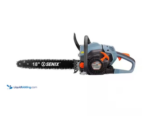 Lot 49-1622620 - Senix 4QL 49cc Gas 4-Cycle Rear Handle Chainsaw with 18-inch Bar and Chain, Model # CS4QL-L1, New(Fa...