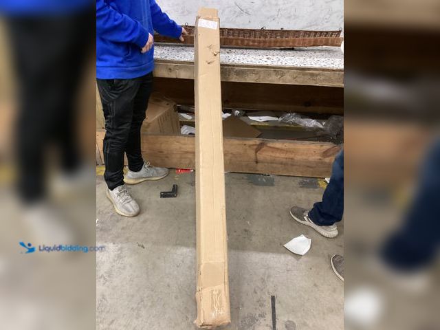 Lot 49-3532036 - 60'' L x 5'' W Hand Woven Rattan Wall Ledge Item is used, bent on side.