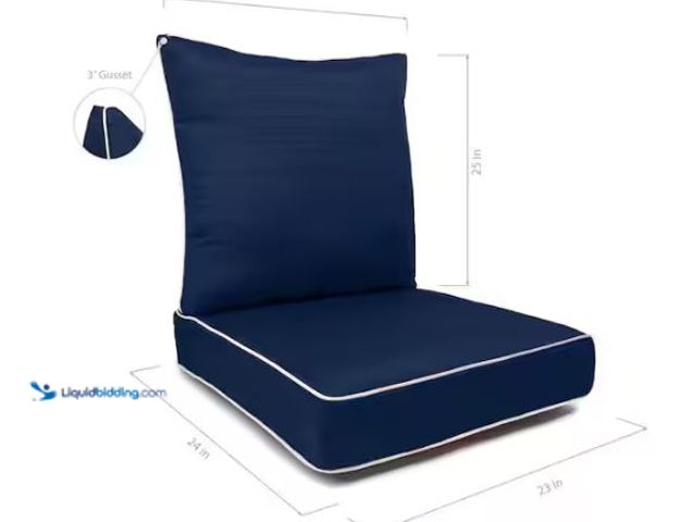 Lot 49-1624703 - Sherry Kline Sunrise 23"x24"x5" Deep Seat Cushion-Back & Seat Set with Cord Indigo Model # 719294747...