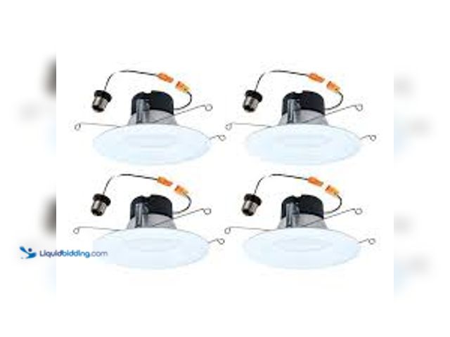 Lot 49-5485594 - HALO LT 5/6 in. Integrated LED Recessed Light Trim Retrofit Module with Baffle Trim 5CCT 750lm (4-Pa...