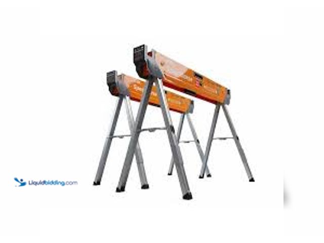 Lot 49-5475685 - BORA 30 in. H Heavy Duty Steel Speedhorse Sawhorse with Auto Release Legs 1500 lbs. Capacity (2-Pack...