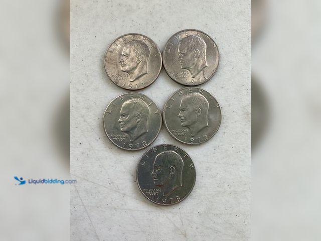 Lot 49-5350449 - LOT OF 5 “IKE” EISENHOWER LARGE ONE DOLLAR COINS INCLUDING 1971, 1972 AND 1978