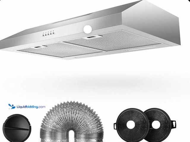 Lot 49-1830860 - Tazpi Range Hood 30 inch, 600 CFM Under Cabinet Range Hood with Strong Suction for Duct/Ductless Con...