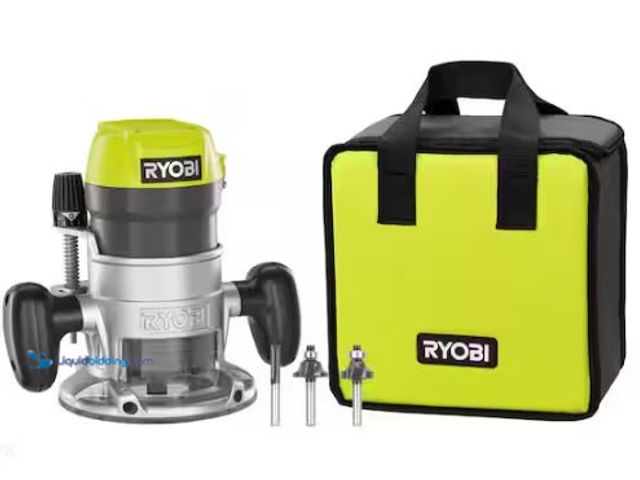 Lot 49-1518159 - RYOBI 8.5 Amp 1-1/2 Peak HP Fixed Base Corded Router Model # R1631K, Unused  Ref#HDPA0626