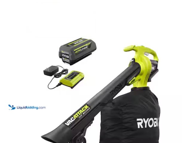 Lot 49-2021890 - RYOBI 40V Vac Attack Cordless Leaf Vacuum/Mulcher with 5.0 Ah Battery and Charger. Model # RY40451. ...