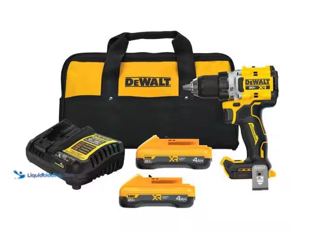 Lot 49-1557363 - DEWALT 20V XR Lithium-Ion Cordless Brushless 1/2 in. Drill/Driver Kit with (2) 4.0 Ah Batteries and ...