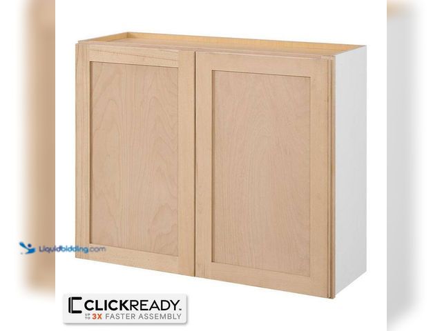 Lot 49-5412888 - 36 in. W x 12 in. D x 30 in. H Ready to Assemble Wall Kitchen Cabinet in Unfinished with CLICKREADY ...