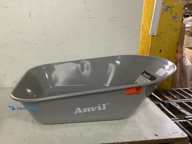 Lot 49-1630937 - BUCKET ONLY FOR Anvil 6 cu. ft. Steel Tub Wheelbarrow with Wooden Handles and Pneumatic Tire Model #...