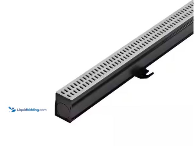 Lot 49-1515988 - (2) NDS 2-1/4 in. x 6 ft. Slim Channel Drain Kit Gray Grates, End Caps, Outlets, Coupling and Anchor...