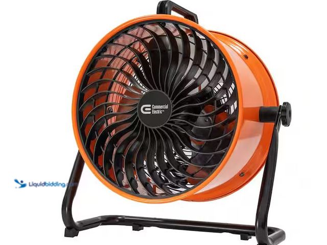 Lot 49-5555375 - Commercial Electric
16 in. 3-Speed Drum Floor Fan in Orange High Velocity Turbo, Unused, Works