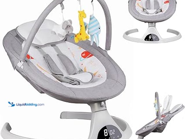 Lot 49-5407324 - Baby Swing Bouncer Seat Chair for Infants, Electric Portable 2 in 1 Baby Rocker for Newborn to Toddl...