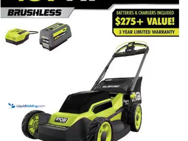 Lot 49-1529252 - RYOBI
40V HP Brushless 20 in. Cordless Electric Battery Walk Behind Self-Propelled Lawn Mower with ...