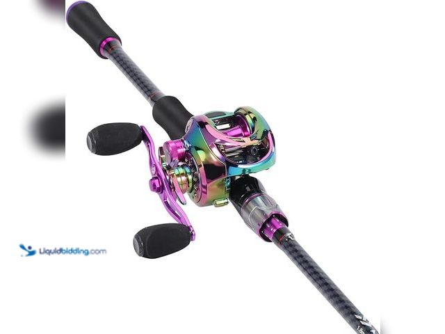 Lot 49-5545285 - Sougayilang Baitcasting Fishing Combos, Carbon&Glass Fiber Composite 2 Piece Fishing Rods with Casti...