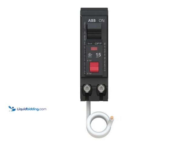 Lot 49-3616783 - ABB 15 Amp Single Pole Ground Fault Breaker with Self-Test - Unused SKU # 1011964631  Ref#PA0727