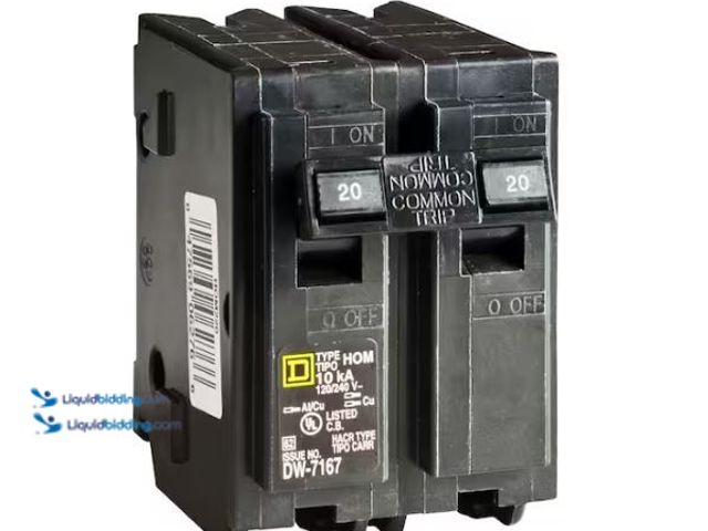 Lot 49-3611994 - Lot of (5) Square D Homeline 20-Amp 2-Pole Circuit Breaker Model #HOM220CP, New.   Ref#LB RELIST