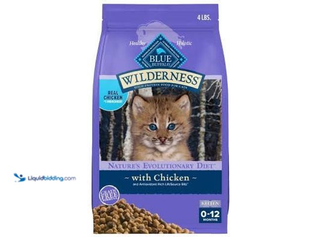 Lot 49-5544064 - QTY 2 - Blue Buffalo Wilderness High Protein Natural Kitten Dry Cat Food with Chicken Flavor - 4lbs....
