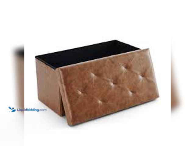 Lot 49-5544230 - CONCETTA 30" Storage Ottoman Bench, Foldable Storage Chest, End of Bed Foot Stool with Padded Seat, ...