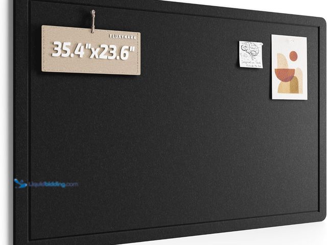 Lot 49-5572365 - Fluxynara Felt Bulletin Board,35.4"x23.6", Black. Model: b0fft1155h. Unused