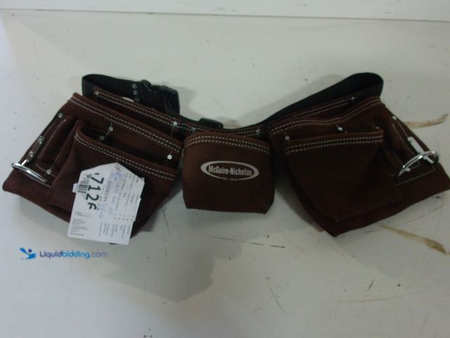 Lot 49-1572039 - McGuire-Nicholas 11-Pocket Leather Waist Tool Belt/Contractor's Apron in Brown Suede Leather, Unused...