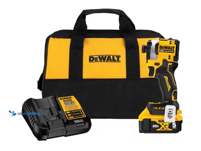 Lot 49-1576886 - DEWALT ATOMIC 20V MAX Lithium-Ion Cordless 1/4 in. Brushless Impact Driver Kit, 5 Ah Battery, Charge...
