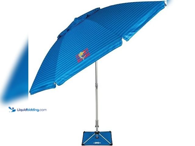Lot 49-5458849 - T0MMY BAHAMA 8 ft Beach Umbrella with wind vent and sand anchor, Model # B0CWWYS77B, Unused