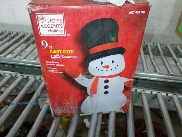 Lot 49-1546914 - Home Accents Holiday 9ft Giant-Sezed LED Snowman, Indoor/Outdoor, Airblown Inflatable, Self-Inflatin...