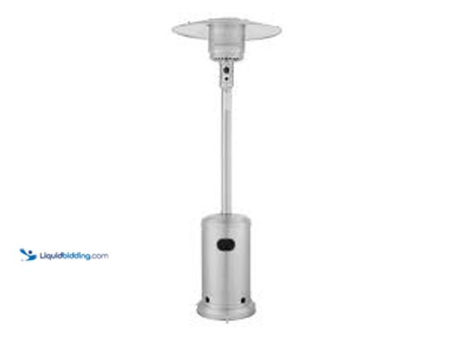 Lot 49-5459815 - Hampton Bay 48000 BTU Stainless Steel Propane Standing Patio Heater with Wheels. Model # NCZH-G-SS. ...