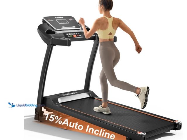 Lot 49-3463525 - Treadmills for Home, 0-15% Auto Incline, 3.0HP Folding Treadmills for Running Walking with 300 LBS W...
